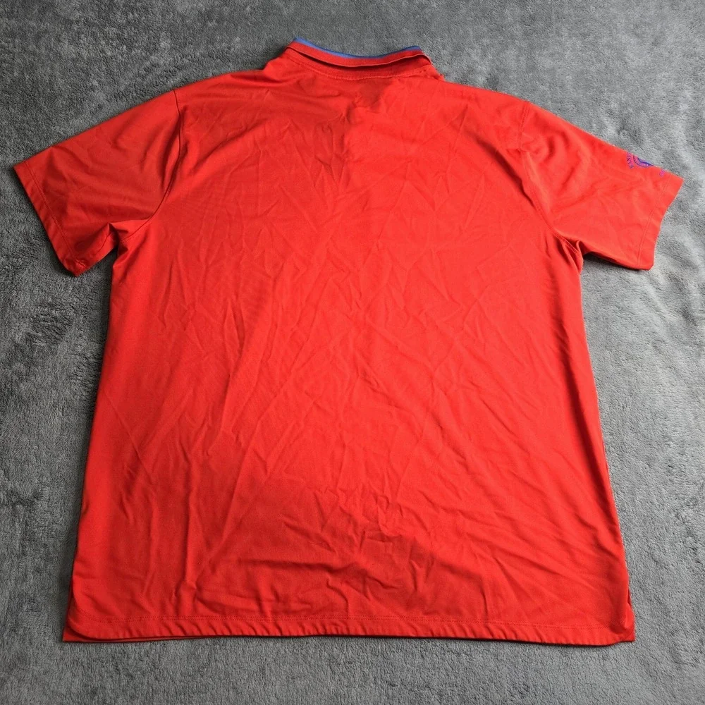 Nike Dri-Fit Vapor Polo Shirt Golf Club All Over Print Red Blue Mens XL